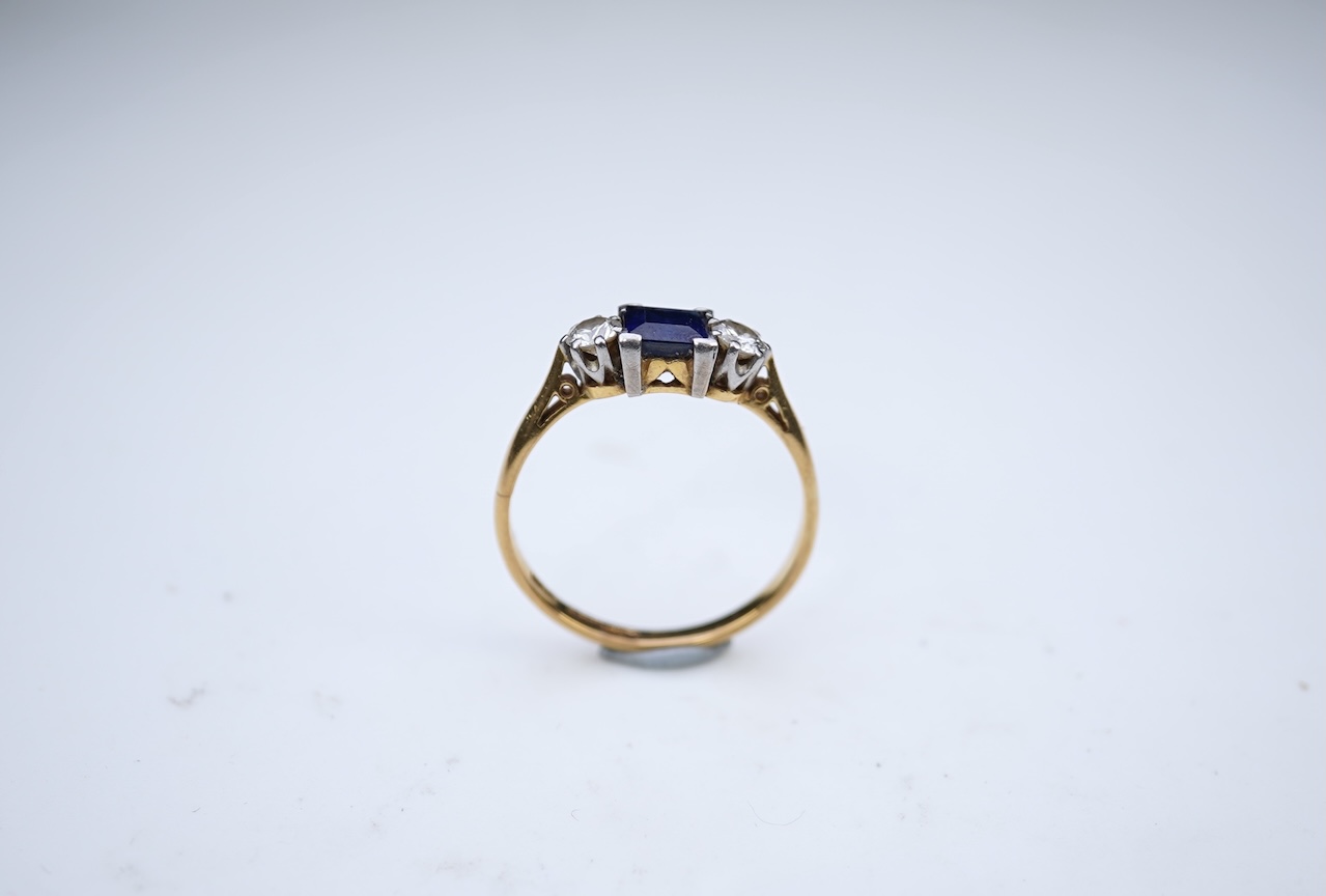 A sapphire and diamond ring
